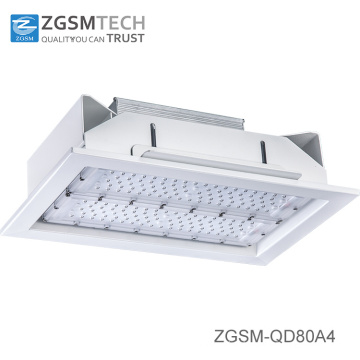 Gas Station 80W Recessed LED Light with Meanwell Driver of 7 Years Warranty